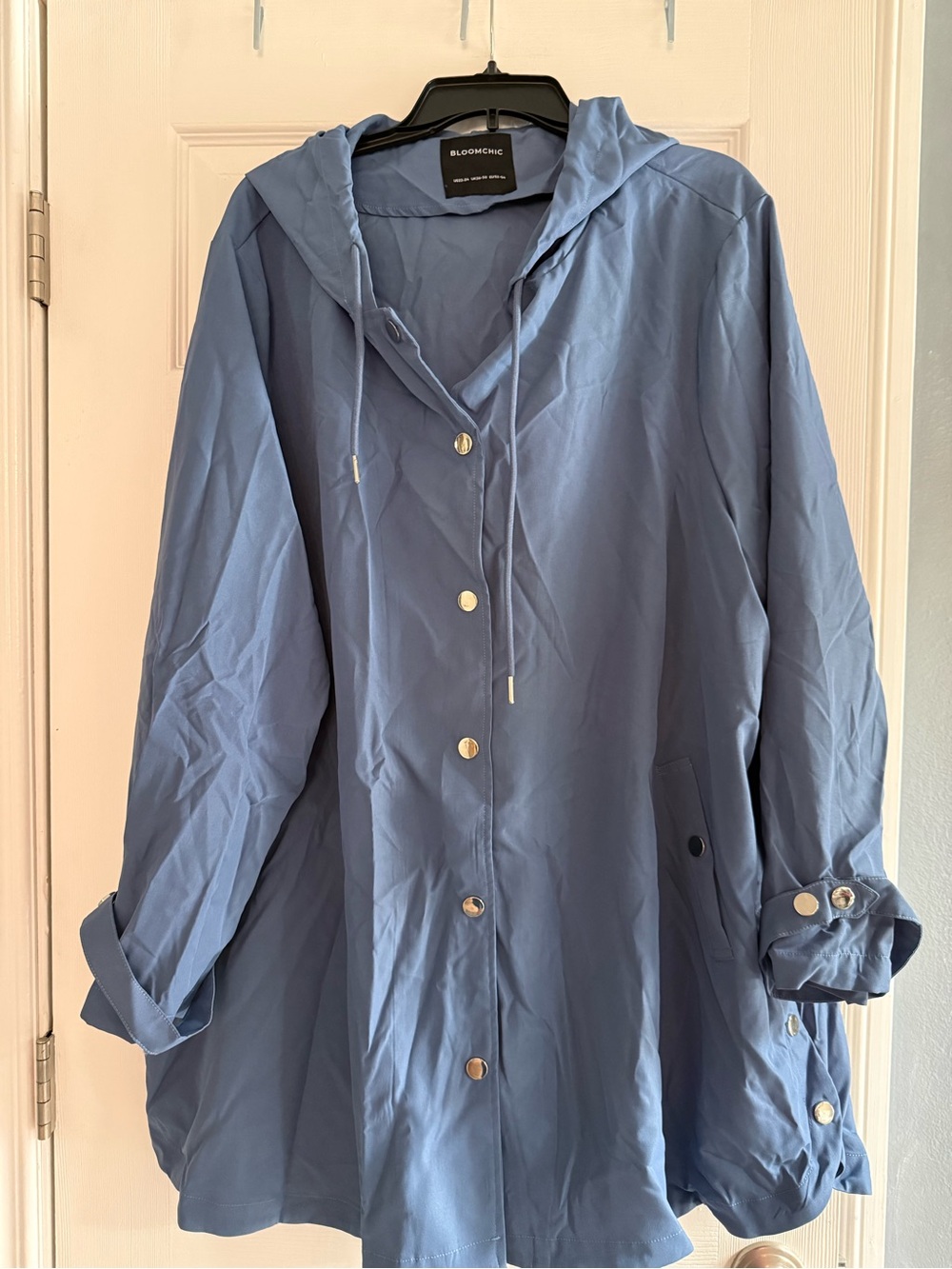 BloomChic Light Blue Hooded Trench Coat